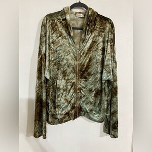 Baea los Angeles hoodie, green tie-dye soft size 3X NWOT